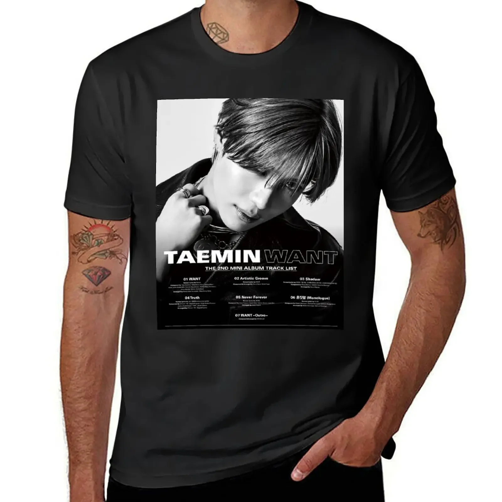 SHINEE TAEMIN WANT T-Shirt shirts graphic tee korean fashion customs design your own oversizeds t shirts for men graphic