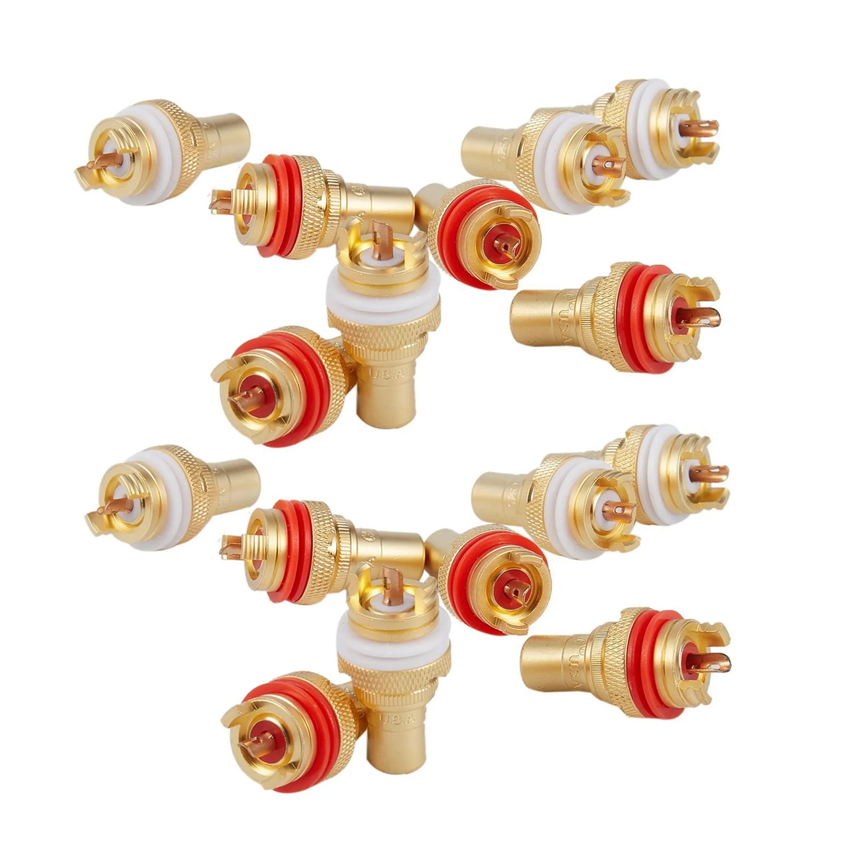 Winter Essential 16 X CMC Gold Plated RCA Phono CHASSIS SOCKETS Female Professional AMP HIFI RCA Socket Gold Plated Lotus Female