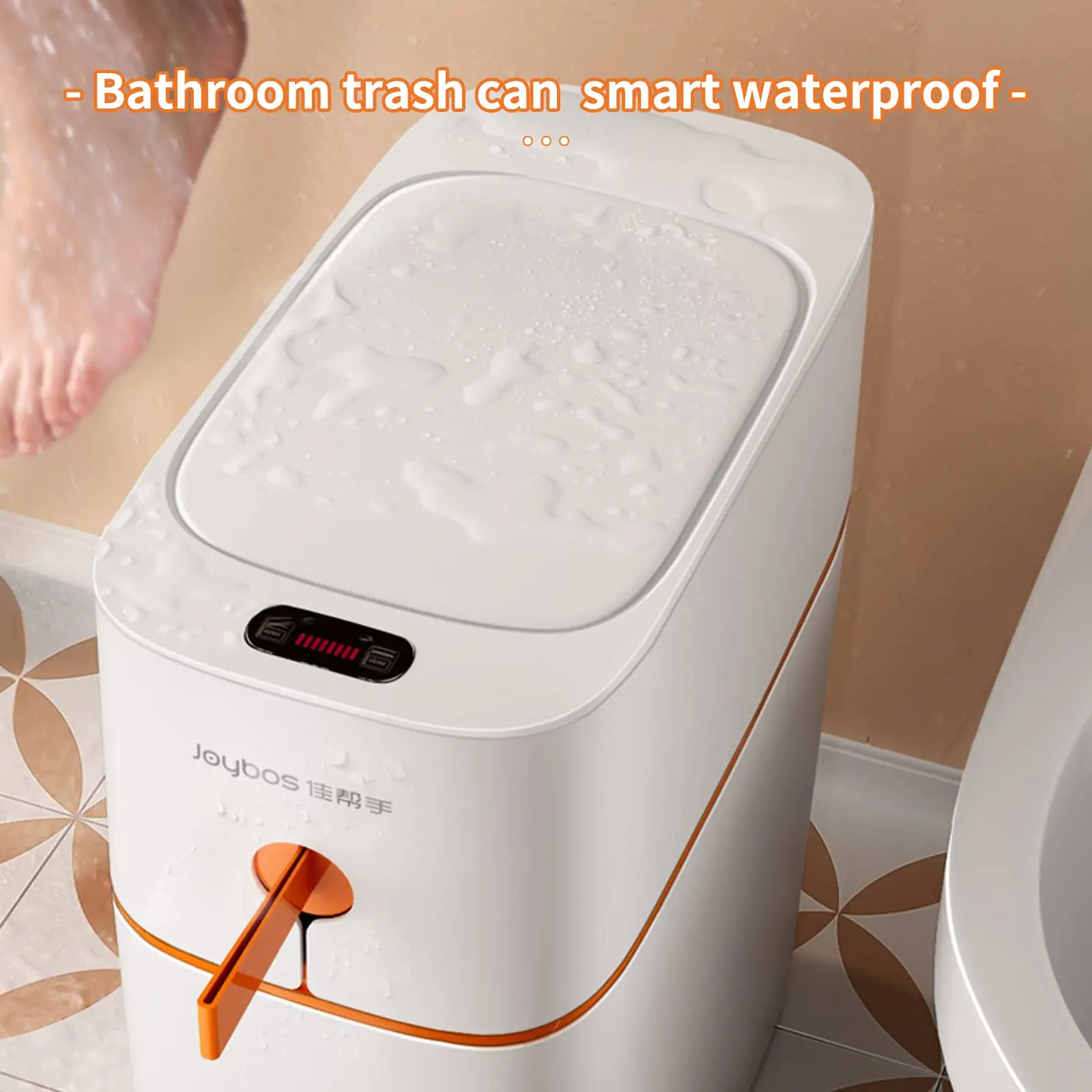 Smart Induction Trash Can IPX5 Waterproof Automatic Motion Sensor Trash can for Bathroom Bedroom Home Office Odorless