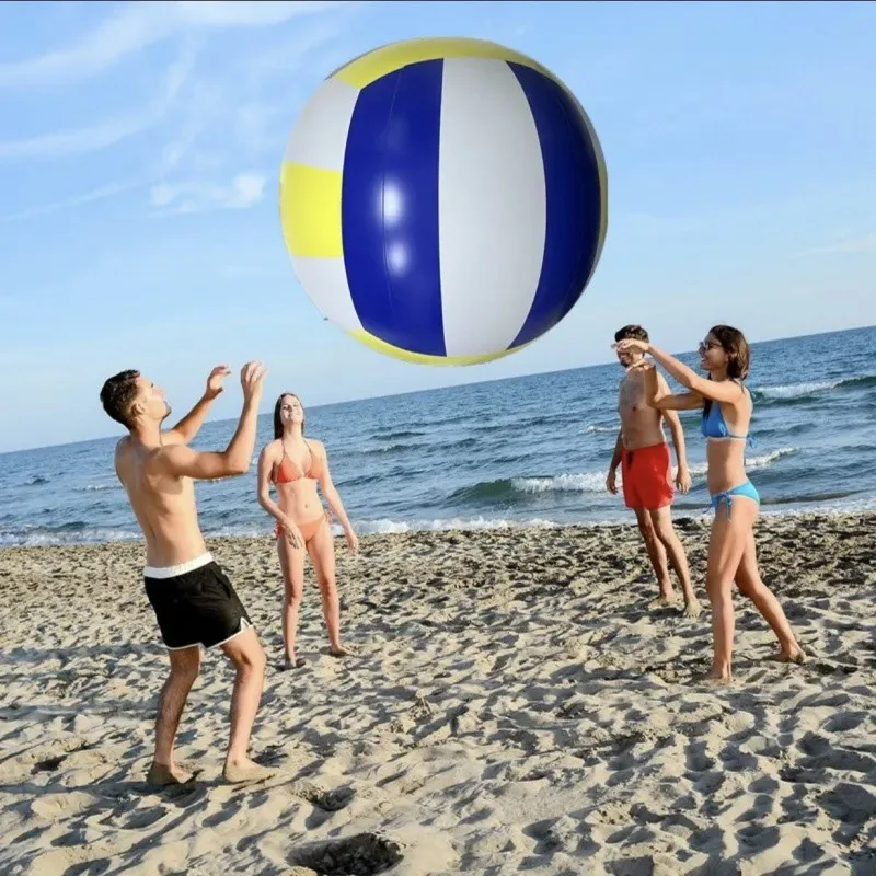 Inflatable Large Volleyball Thickened Giant PVC Beach Ball Outdoor Sports Inflatable Football Toy for Fun