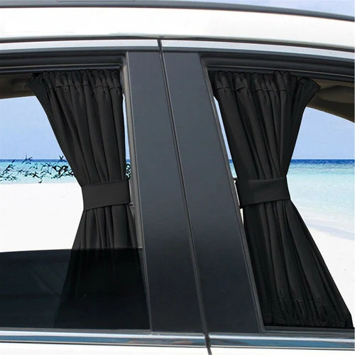 Imagen 1 del producto 2 uds protección UV para coche parasol cortinas laterales ventana visera cubierta de malla escudo nuevo y de alta calidad 50cm X 47cm