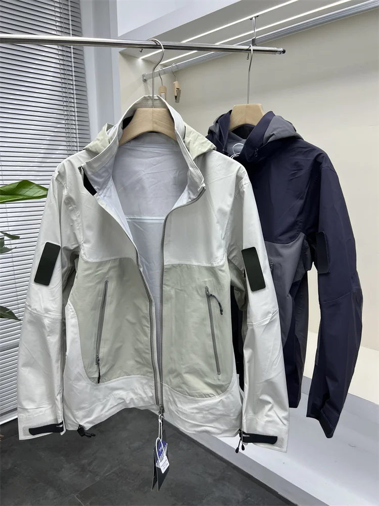 

Men's Outdoor Casual Hard ell Jaet Waterproof Windproof Spring Autumn New Sle Hooded Jaet Trendy Long Sve Stand...