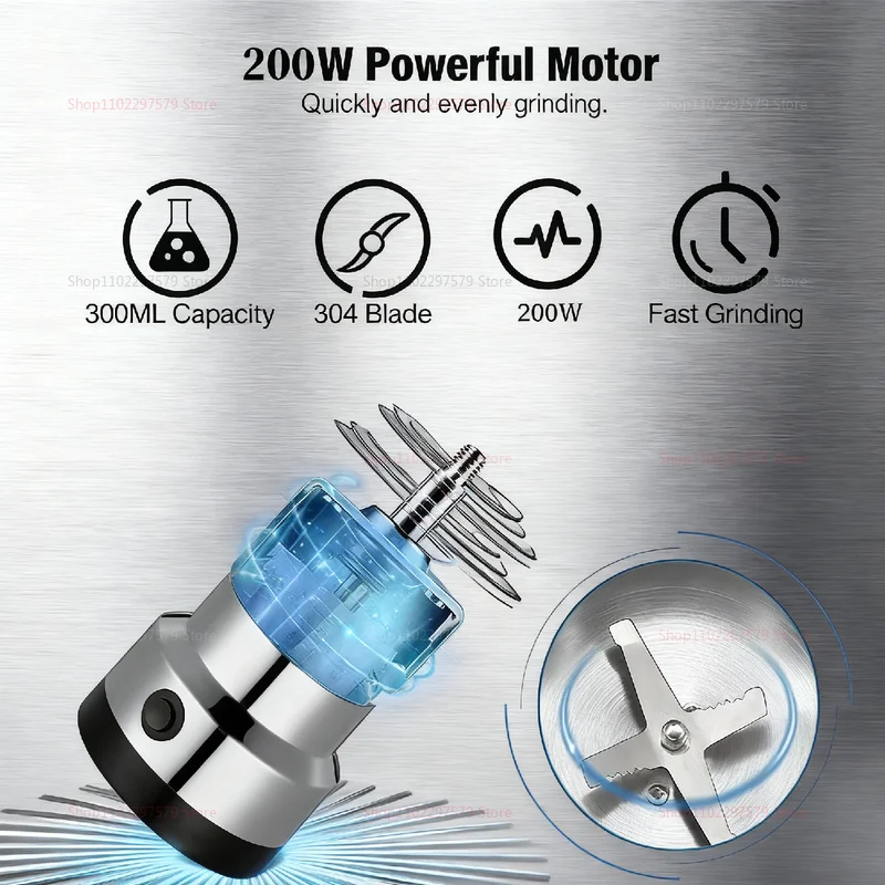 Бытовая мельница для кофейных зерен, ультратонкая дробилка для порошка, многофункциональная универсальная мельница для сухих и влажных специй, орехов и семян, 2025 г.