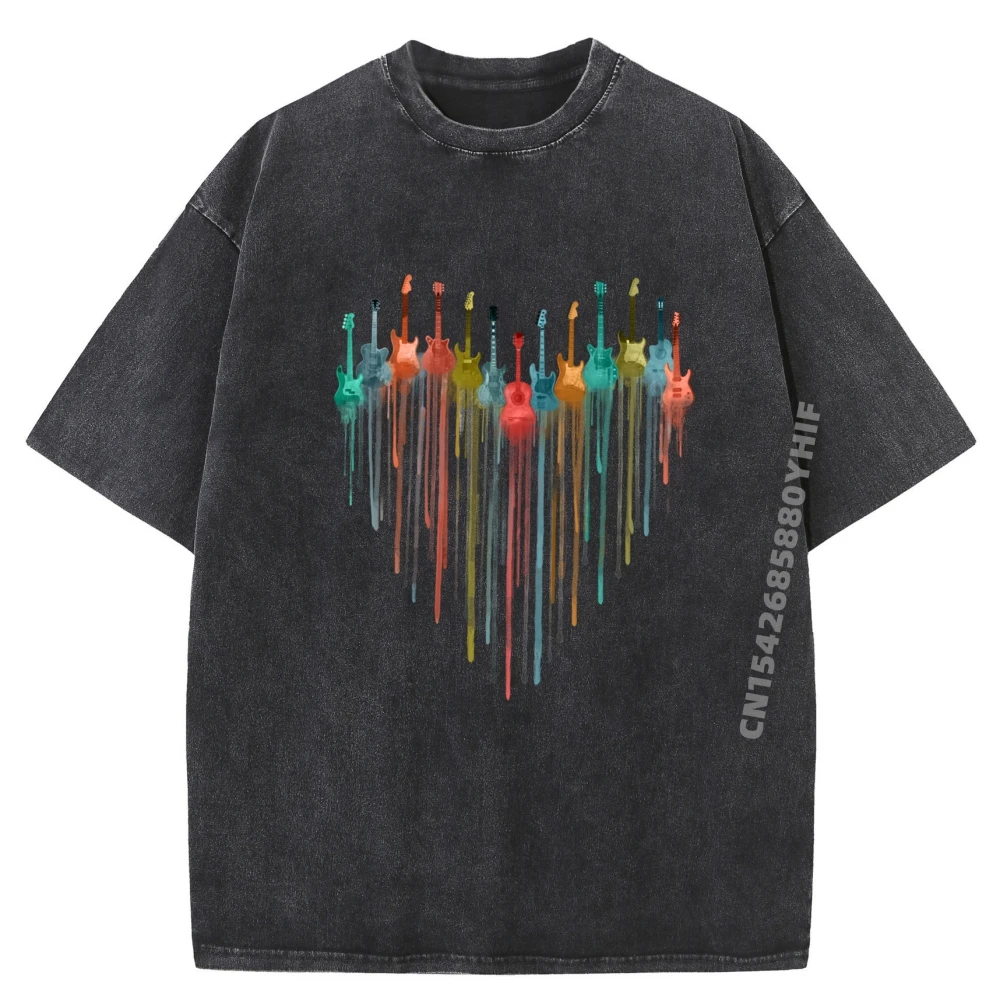 

Гитара в стиле ретро для гитариста, топы, футболки с принтом, мужская футболка с рисунком, сумасшедшие забавные рубашки, повседневная стираная рубашка