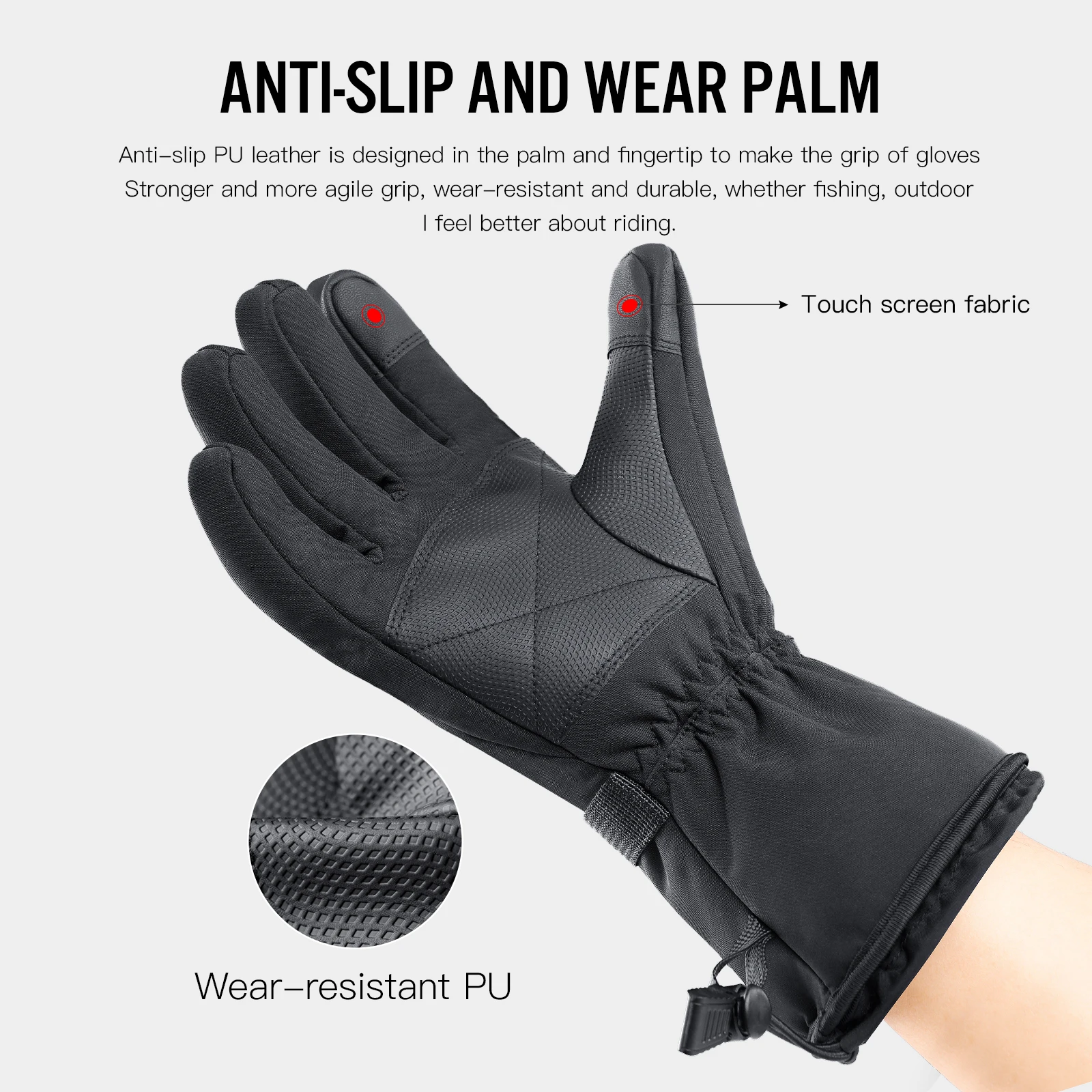 Guantes Térmicos impermeables para hombres y mujeres, guantes calefactables eléctricos recargables por USB, pantalla táctil, motocicleta, esquí