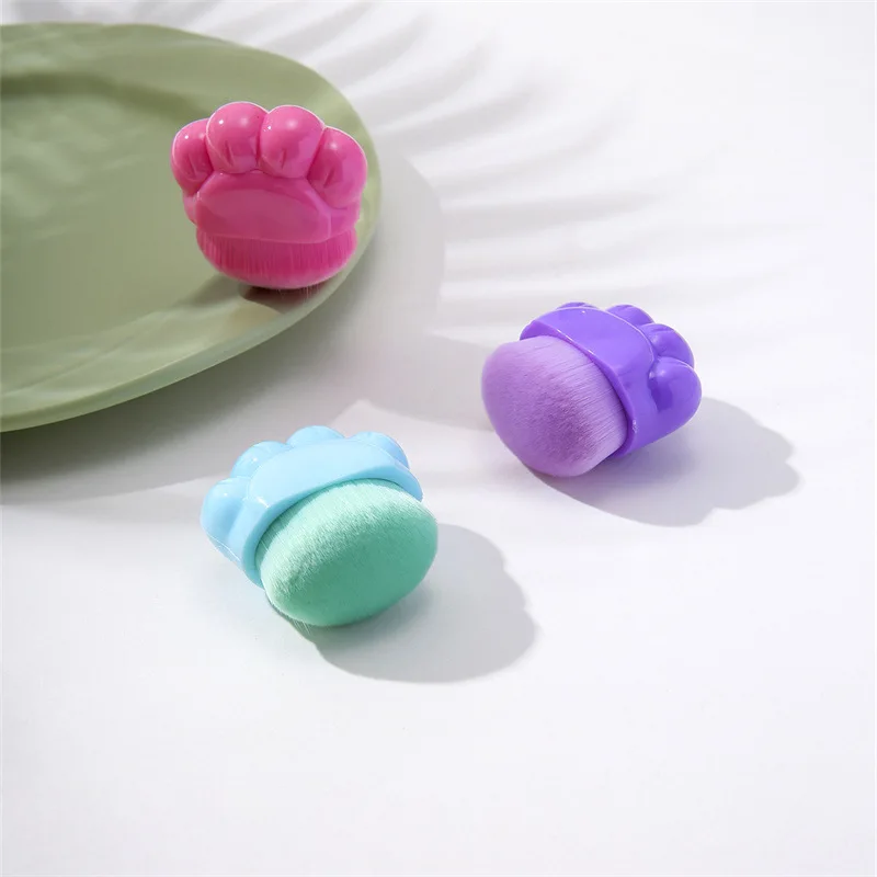 Cat Claw Makeup Brush Set, Fundação, Bonito, Compacto com Silicone Wash Pad, Mini Borrão, Cerdas Macias, 5Pcs