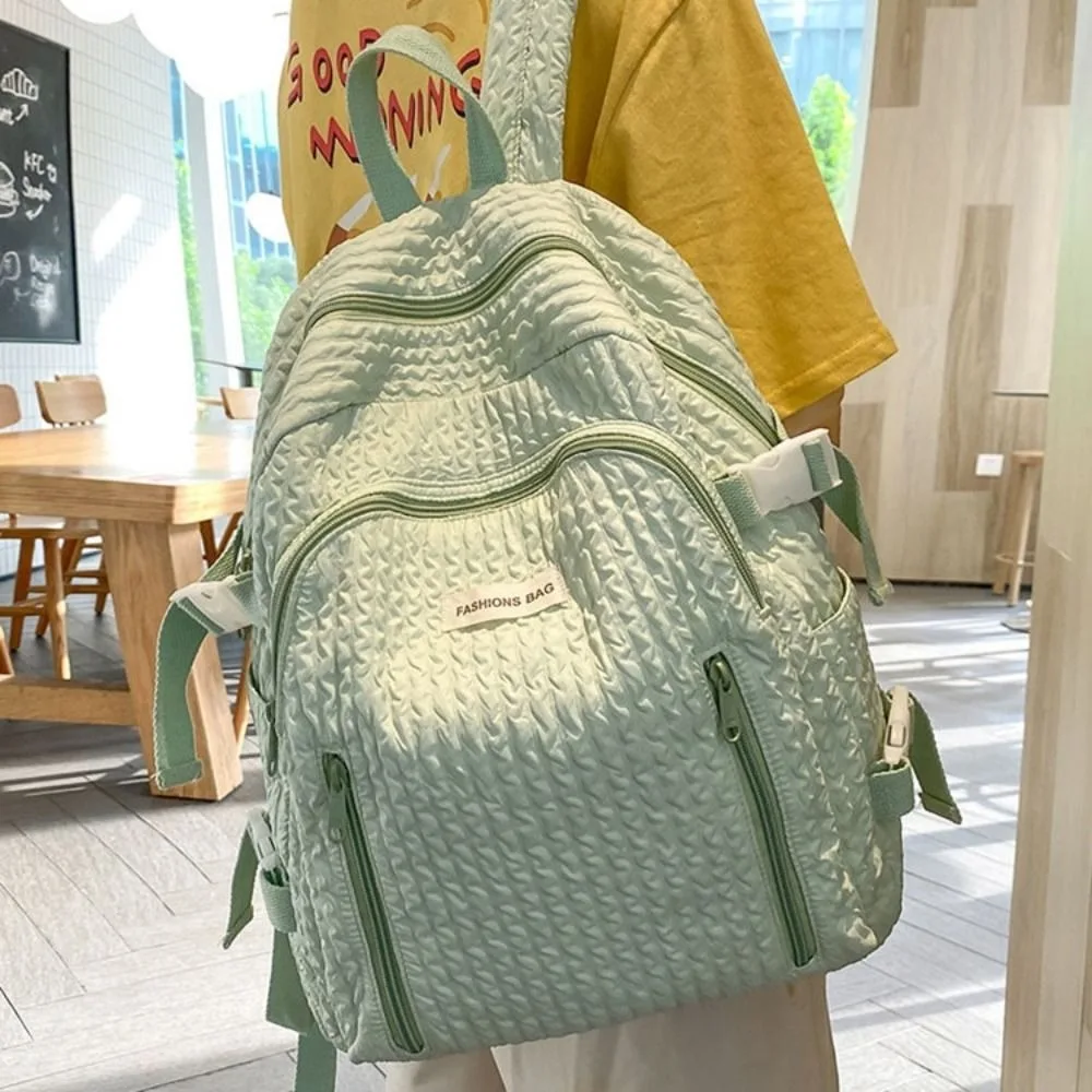 

Solid Color Students School Bag Candy Color Waterproof Large Capacity Backpack Simple Daypack College Backpack Men Women