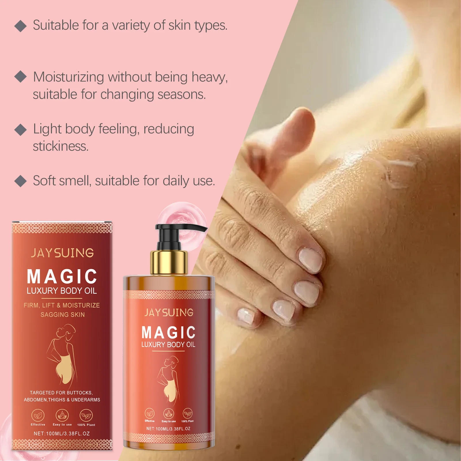 Picture 7: Magic Body Firming Oil Skin Tightening Anti-Aging Refreshing Abdomen Thigh Improve Elasticity Hydrate Anti Cellulite Massage Oil