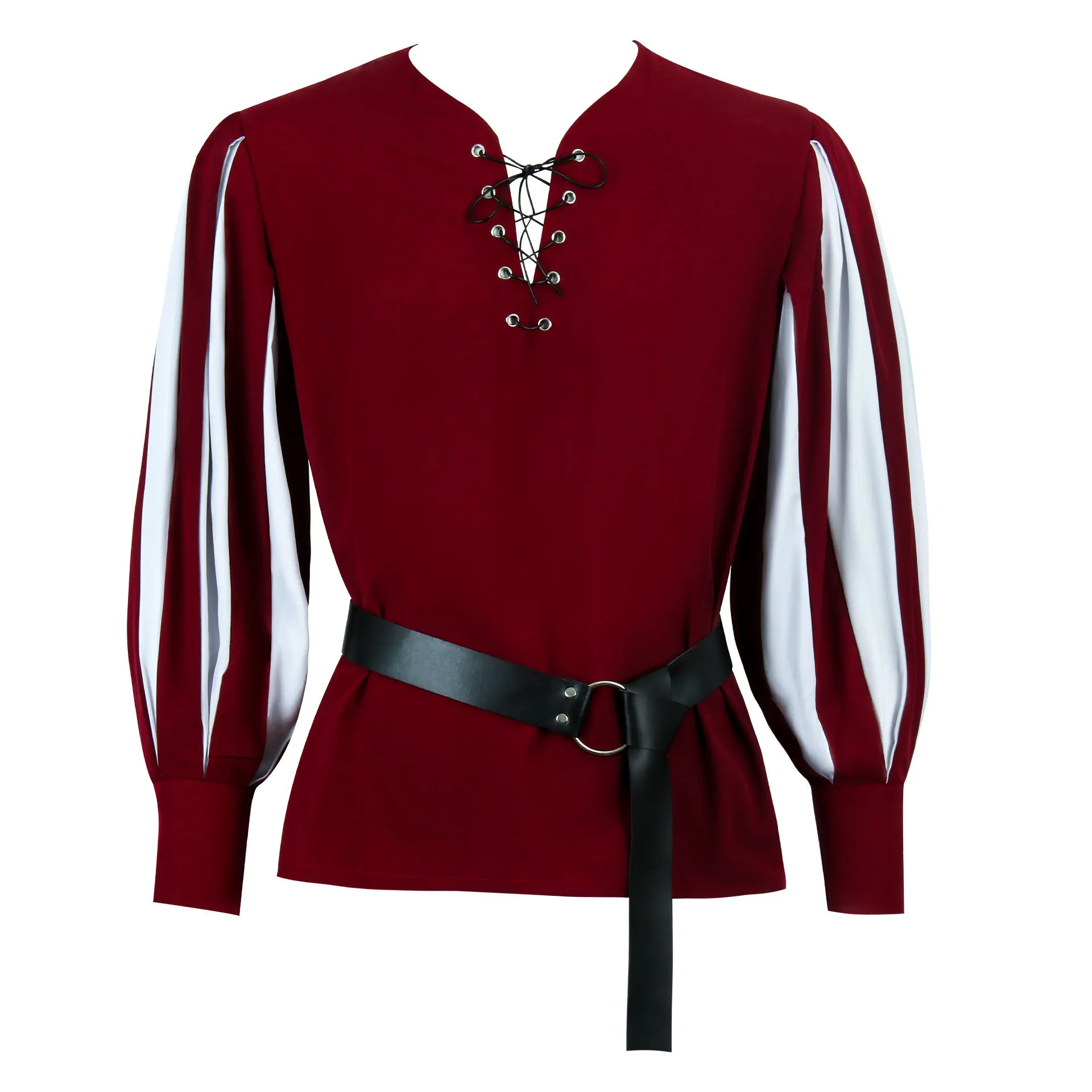 Csa de Performance Medieval Retrô com Estampa Colorida Tie Dye para Cosplay Fsia de loween Vestuário Étnico F