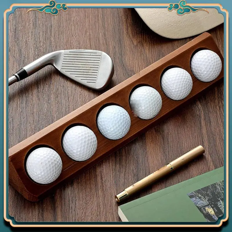 Wooden Golf Ball Display Case 6 Standard Size Wall Mount Golf Ball Stand Holder Display Highly Recommended
