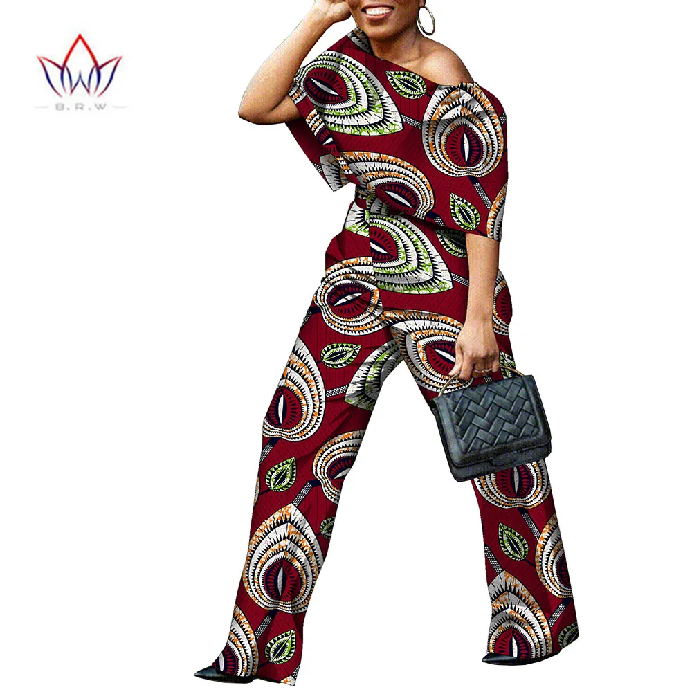 African Print Women's Romper Ankara One-shoulder Party Jumpsuit Boubou Africain Femme Clothing Wy10559