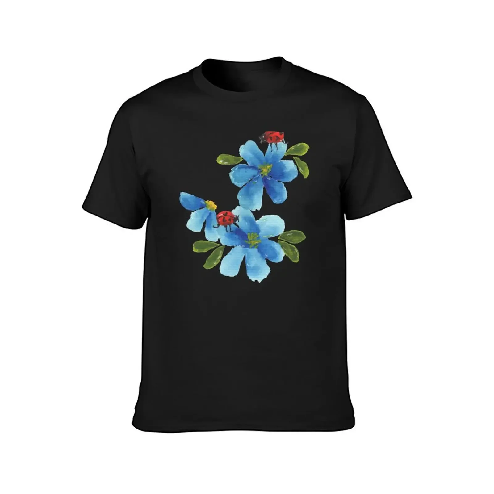 Ladybugs on Flowers T-Shirt oversized t shirt new edition t shirt men