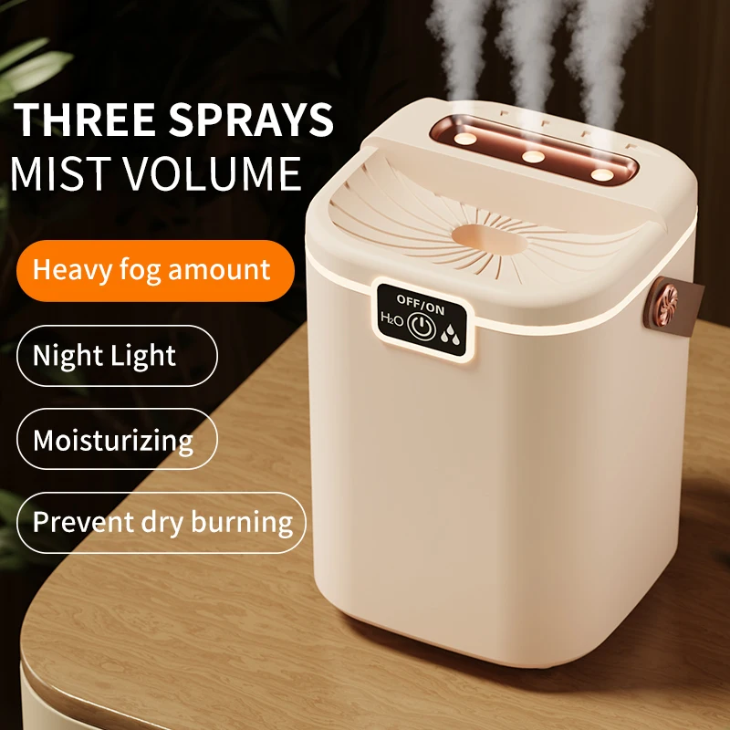 Humidifier Evaporation Spray Perfume Diffuser Large Capacity Three Hole Humidifier Household Office Night Light Air Humidifier