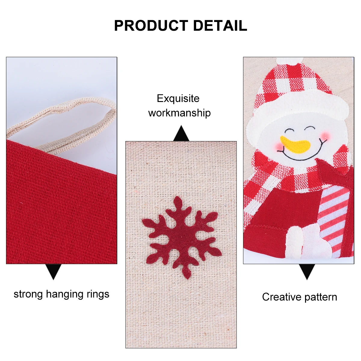 

Christmas Stocking Candy Bag Gift Container Hanging Decorative Sock Santa Claus Gift Pouch Party Holiday Decoration Family