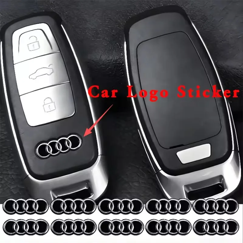 Image of Autoschlüssel-Gehäuse Fernbedienungsabdeckung Aluminium-Emblem Symbol-Aufkleber Styling für Audi Q3 Q5L Q7 Q2L S4 S5 S6 S7 S8 TT RS3 RS4 A3 A4 A7