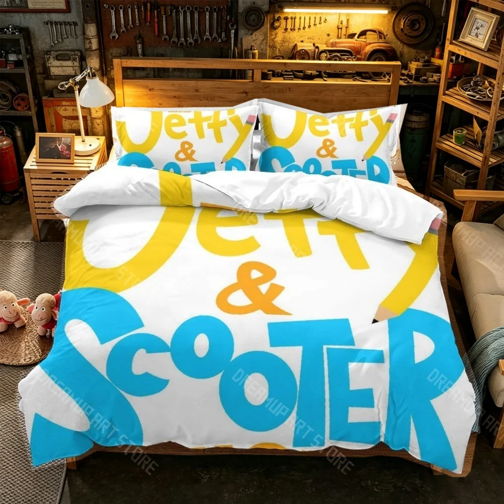 3D Printed Jeffy Puppet Bedding Set for Boys Girls Duvet Cover And Pillowcase Included Twin Queen King Full Single Double Sizes