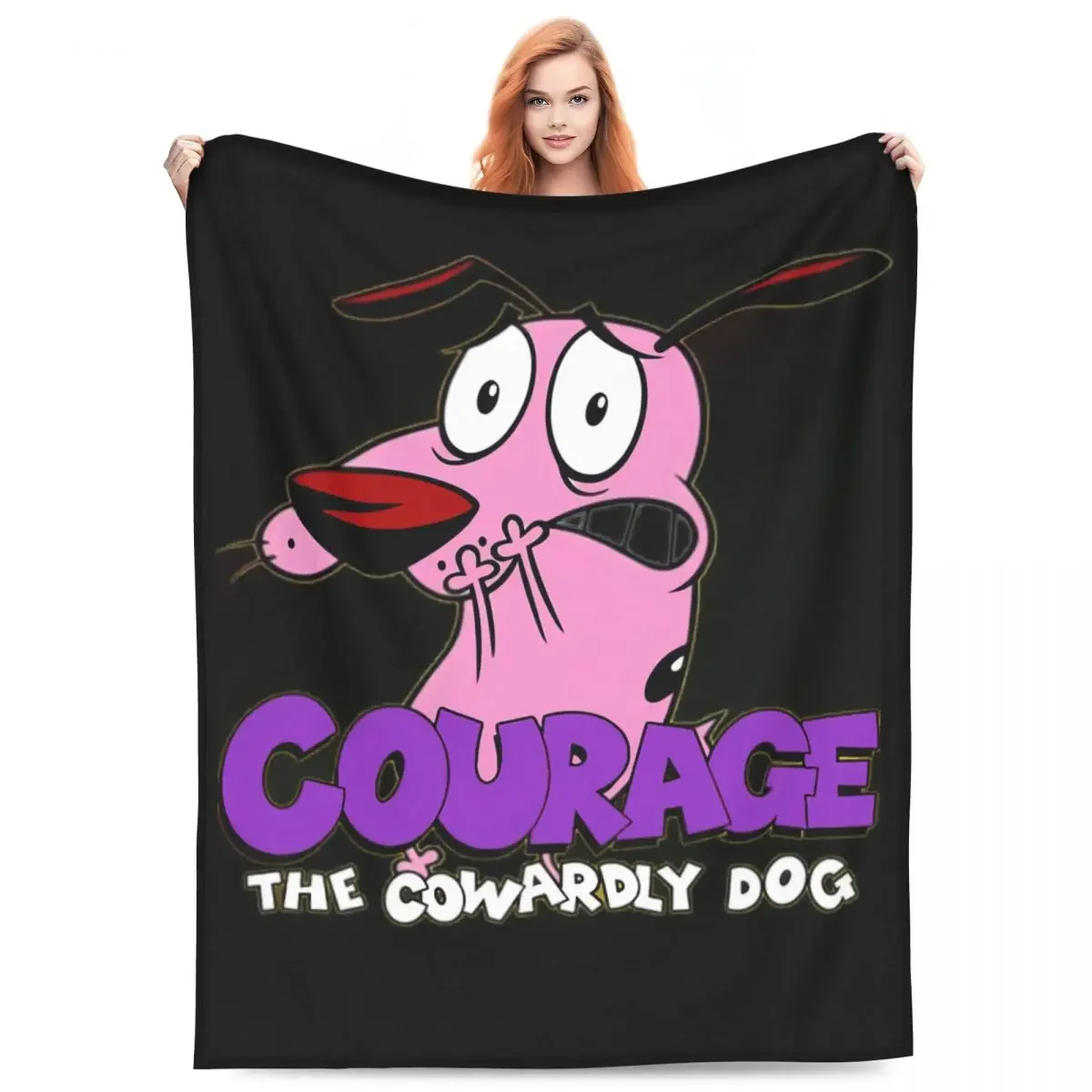 

Cowardly Dog CCourage Flannel Throw Blanket Soft Warm Outdoor Camping Bedspread Gift Home Textile