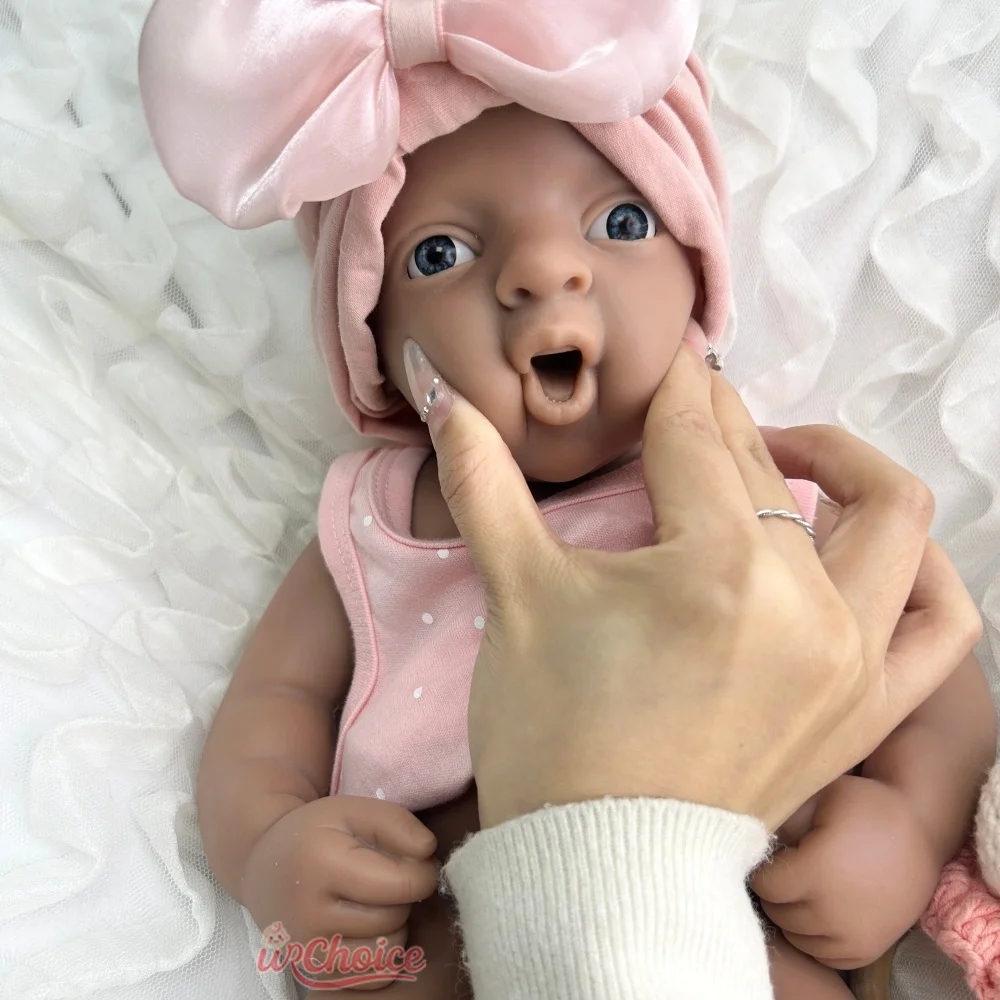 44 cm Niepomalowana, w całości wykonana z silikonu lalka reborn, ręcznie robiona, z obciążeniem, noworodek, lalka artystyczna, prezent dla miłośników lalek.