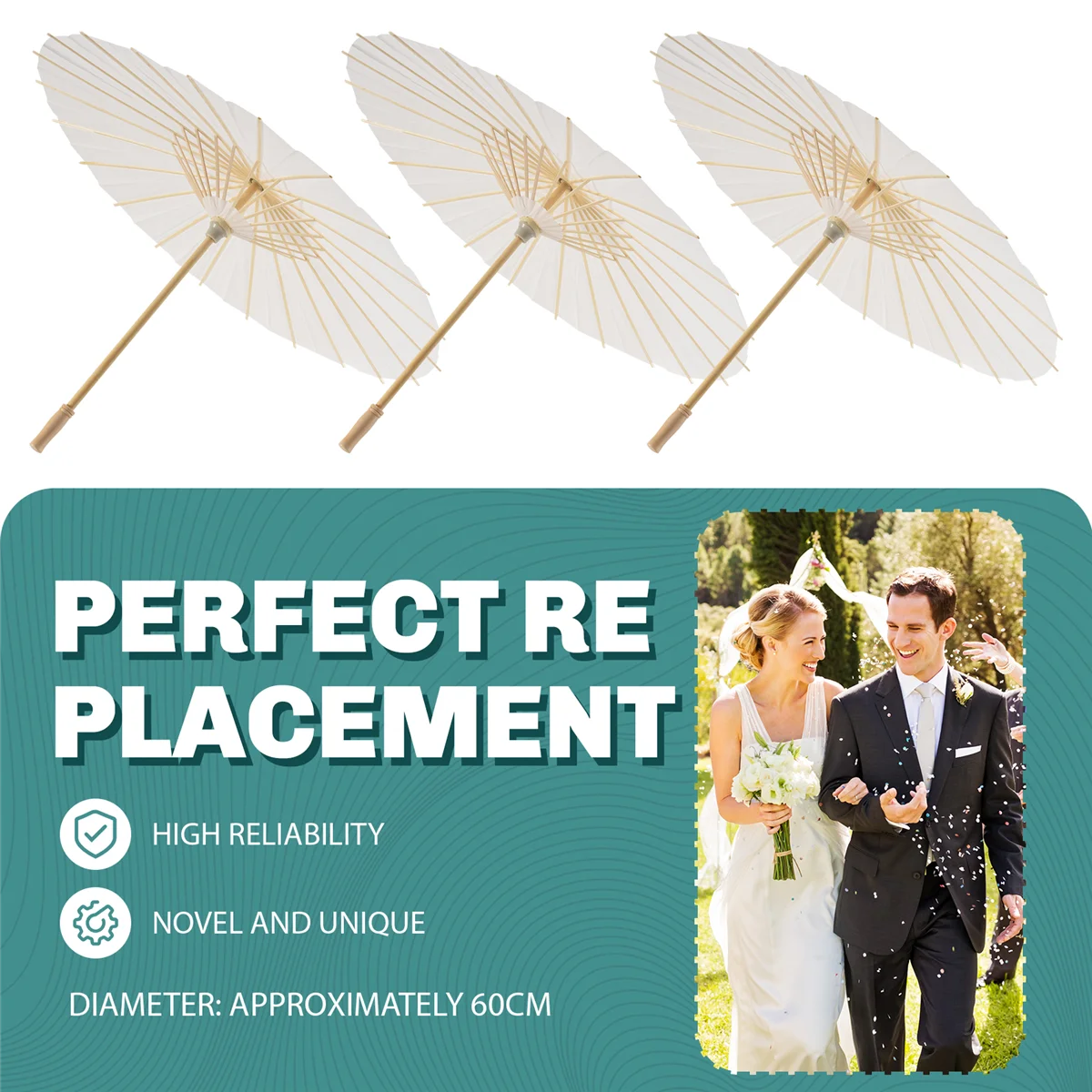 

【Прямая цена】5 шт., бумажный зонтик, 60 см, пляжный зонтик, белый зонтик «сделай сам», реквизит для фотосъемки для детского душа, вечеринки, свадьбы