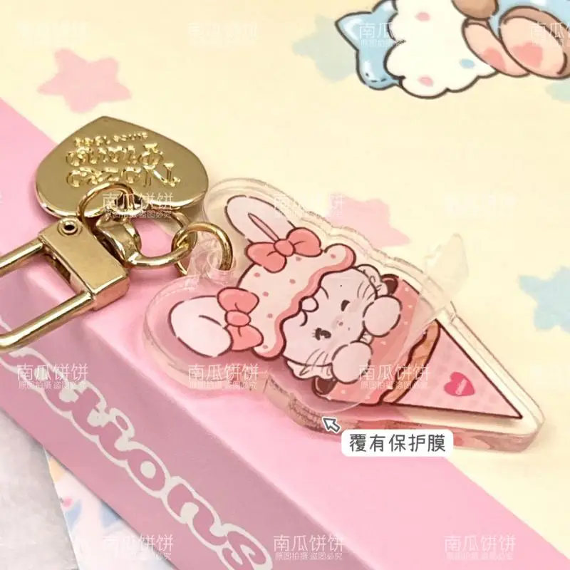 Kawaii Mikko Cute Mousse Souffle Cammy Latte Keychain Card Book Pendant Acrylic Key Ring Decoration Cute Toys Girl Birthday Gift