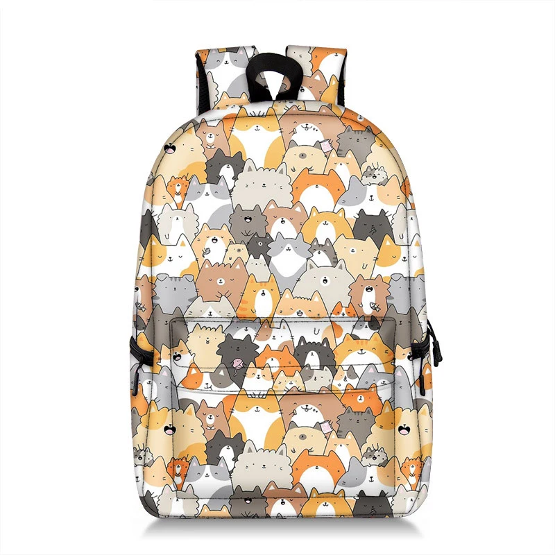 Lovely Kitten Cats Printing Backpack For Teenager School Bags Causal Children Rucksack High-Capacity Student Book Bags Gift