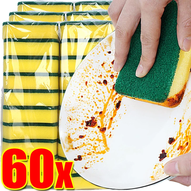 Magic Double-sided Thickened Sponge Cleaning Brush Kitchen Pot Dish Grease Rust Stain Removal Sponges Cleaner Tools Wholesale