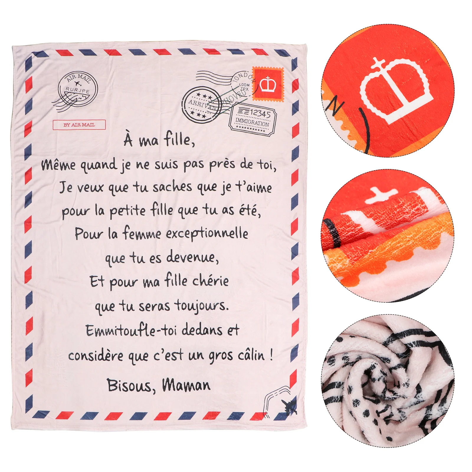 

1Pcs Warm Lamb Fleece Flannel Blanket Lightweight Breathable Decorative Letter Pattern Suitable Indoor Outdoor Use Winter