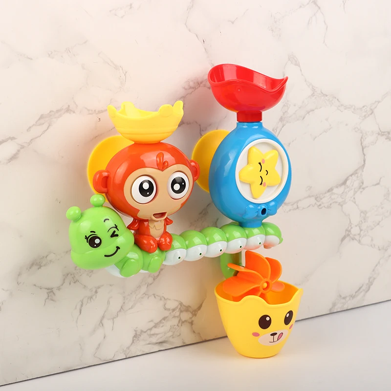 Baby Water Toys Wall Suction Cup Marble Race Run Track Baby Bath Tub Water Spray Bathroom Bathing Shower Toys for Children