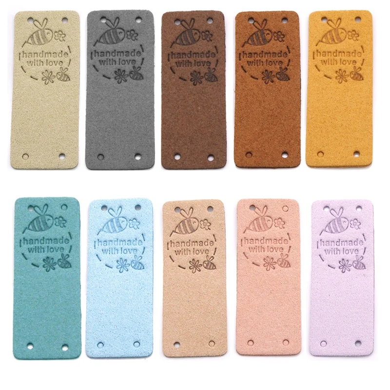 50Pcs Handmade Label Hang Tags For Handmade With Love Tags Leather Tags For Clothes Gifts Bags Sewing Accessories