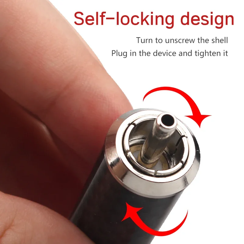 Enchufe RCA chapado en rodio, carcasa de fibra de carbono, conector Adaptador de Audio, 4 Uds.