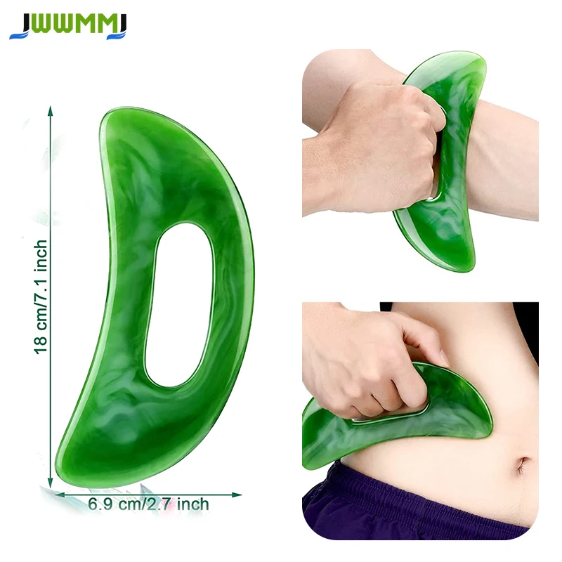 

1pair Large Gua Sha Massage Tool,Resin Guasha Scraping Tool Multi-Functional Handheld Lymphatic Drainage Drain Scraper