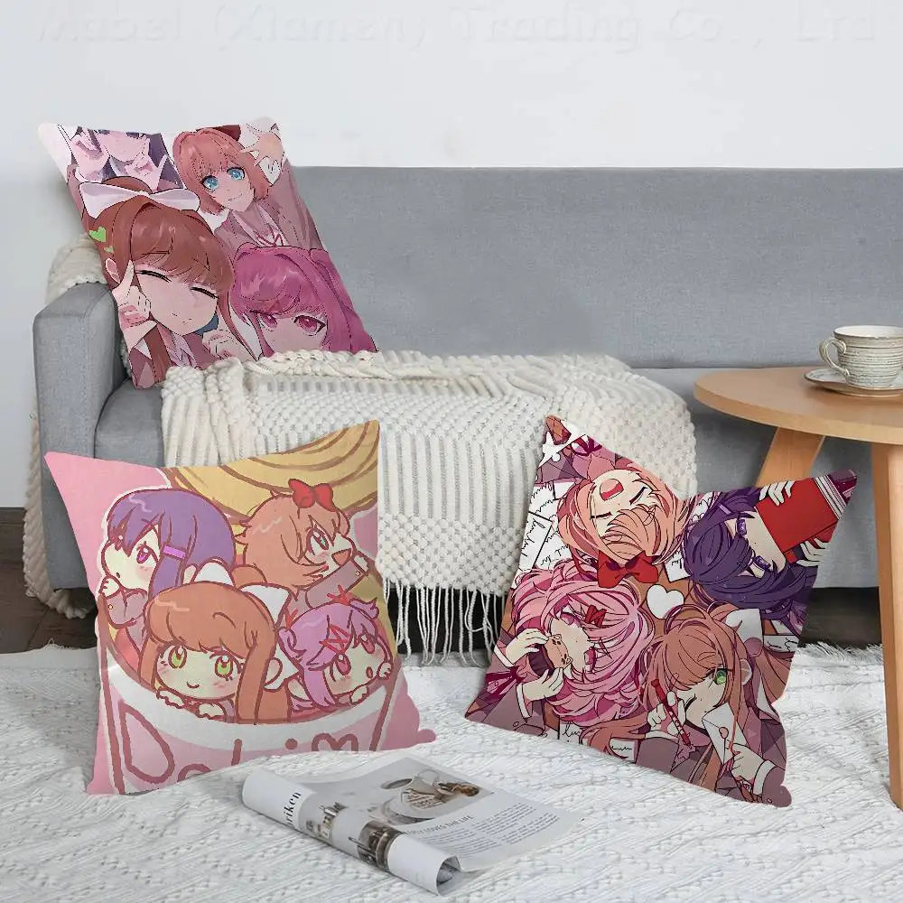 Game Doki Doki Literature Club! Office Cushion Pillowcase Car Cushion Cover45X45CM Lumbar Pillowcase Sofa Pillowcover