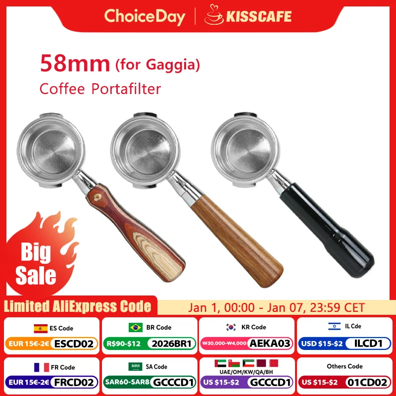 

58MM Coffee Bottomless Portafilter For GAGGIA Classic Pro Naked Filter Basket Espresso Machine Accessories Maker Barista Tools