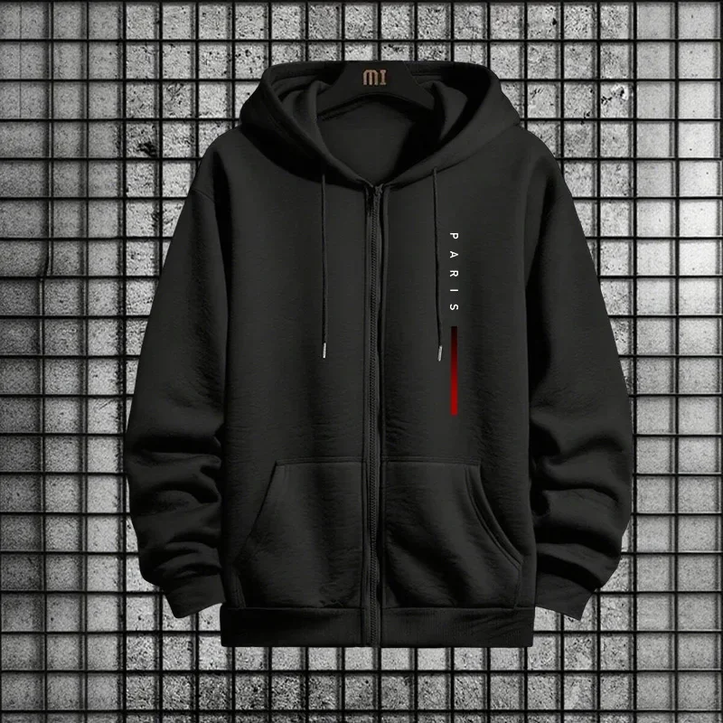 2025 Nouveau sweat à capuche à fermeture éclair, ensemble 2 pièces décontracté imprimé à la mode pour hommes, pantalons de sport, vêtements de sport de rue, sports d'automne et d'hiver