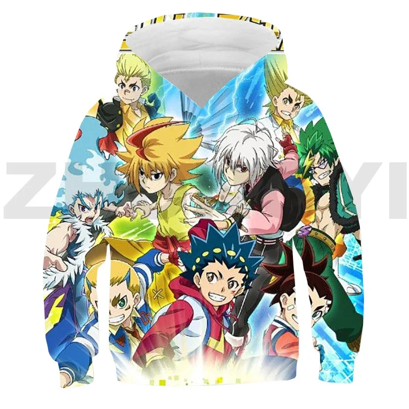 Funny3D Beyblade Burst Sweatshirt Kids Sports Cartoon Hoodie Anime Clothes Boys Hip Hop Japanese Streetwear Girls Lounge Wear