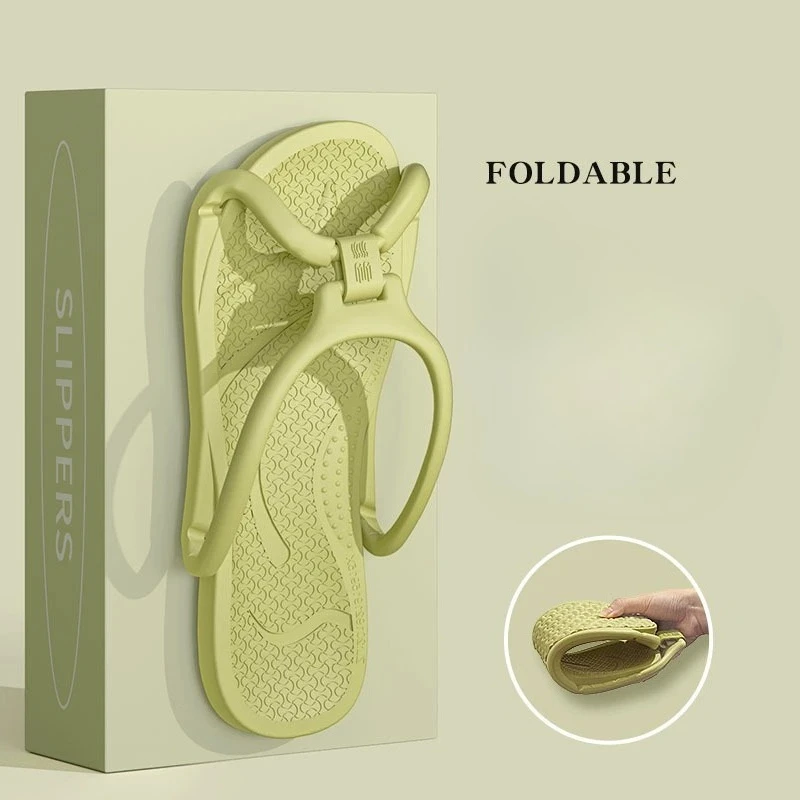 

2025 Summer Foldable Anti-Slip Slippers for Travel Unisex Lightweight Beach Sandals Indoor Outdoor Quick-Dry Shoes