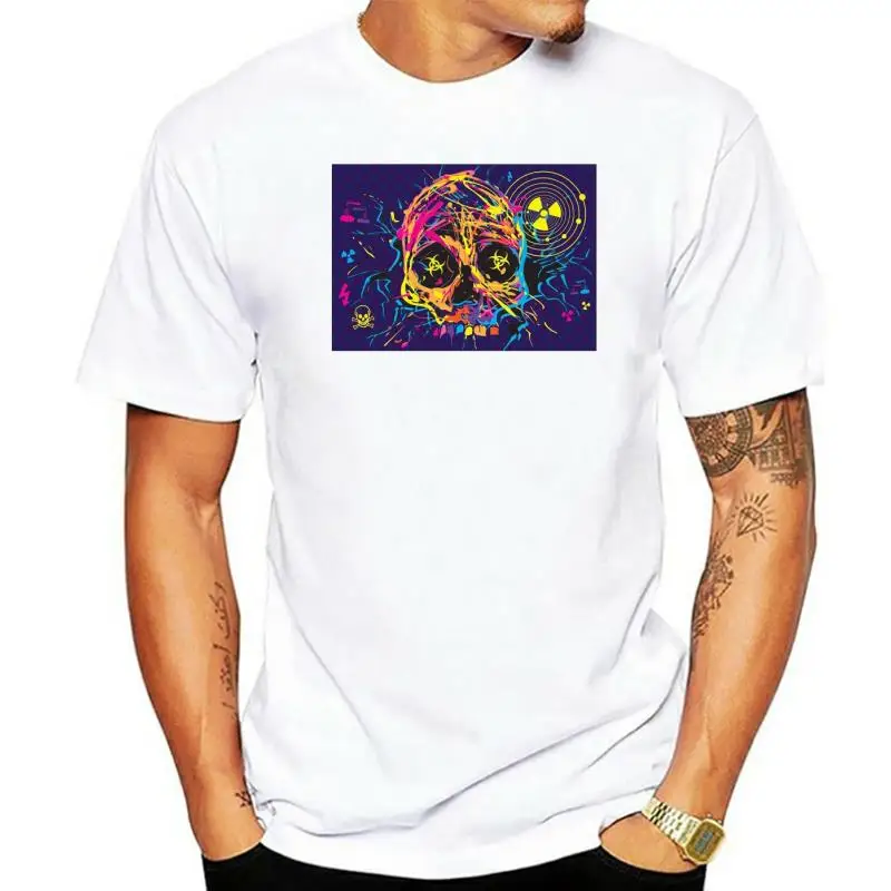 Nuclear Skull Emo T shirt. classic round neck short sleeved choice of sizes and colours men t shirt