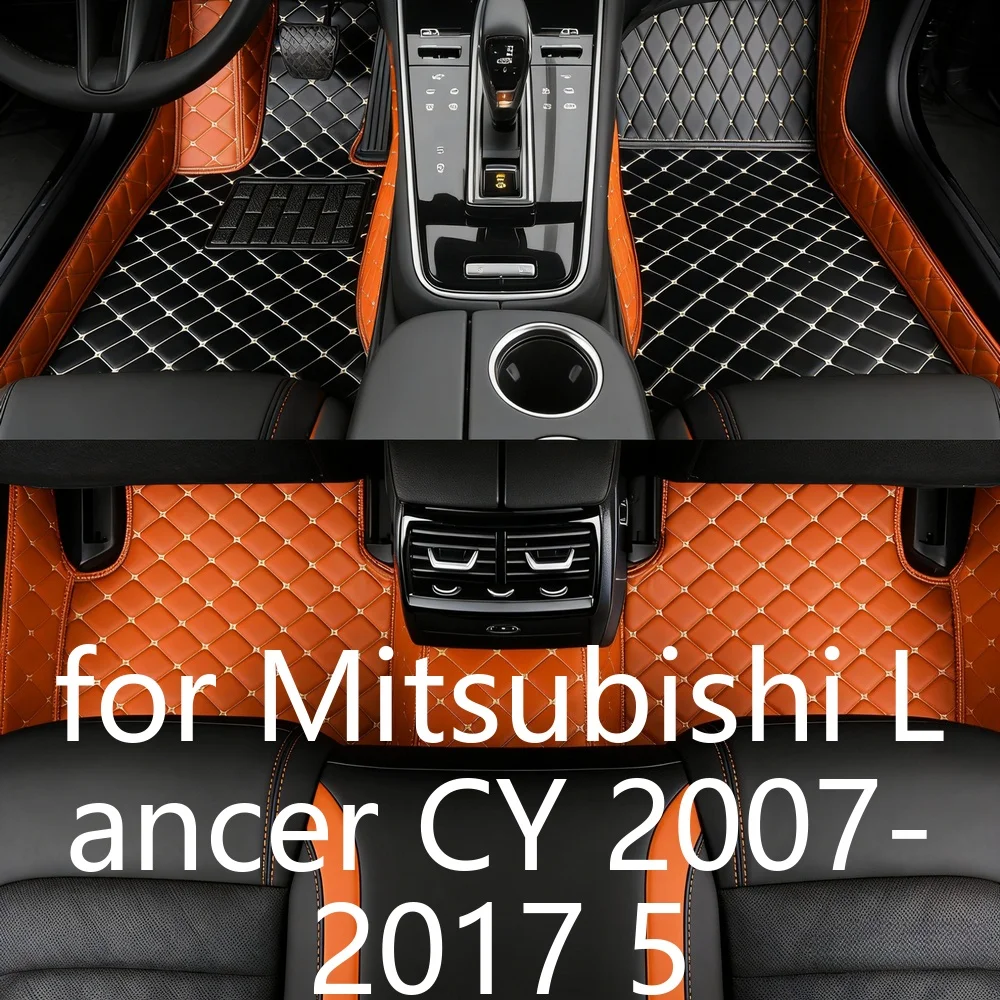 Tapis de sol de voiture personnalisés, scannés en 3D, pour Mitsubishi Lancer CY 2007-2017, 5 places, bord haut, imperméables, antidérapants, ajustement parfait, toutes saisons, ensemble complet de doublures de sol auto.