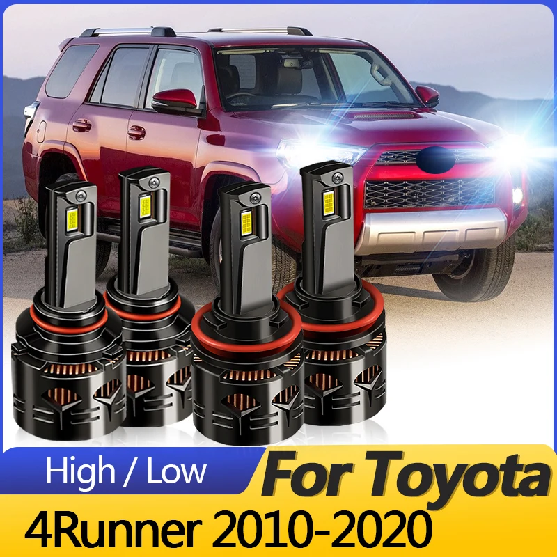 2PCS High quality White CANbus For Toyota 4Runner 2010-2020 LED Headlights 9005/HB3 High Beam H11 Low Beam Front Lamps Plug&Play