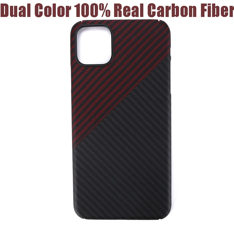 

Dual Color Real Carbon Fiber Phone Case for iPhone 12 11 Pro Max Samsung Note 20 S20 Ultra Plus Xiaomi 11 10 Ultra Mate 30Pro