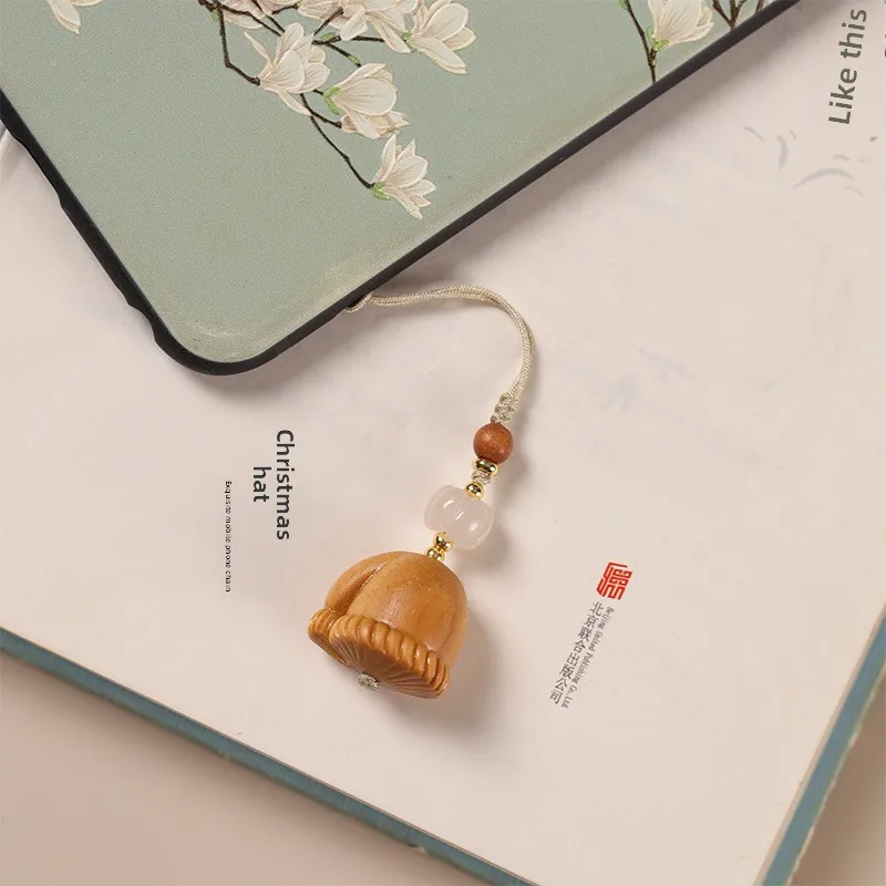 Chinese Style Lucky Blessing Green Sandalwood Barbie Sandalwood Corn Pendant Phone Lanyard Bag Charm Attract Wealth Good Fortune