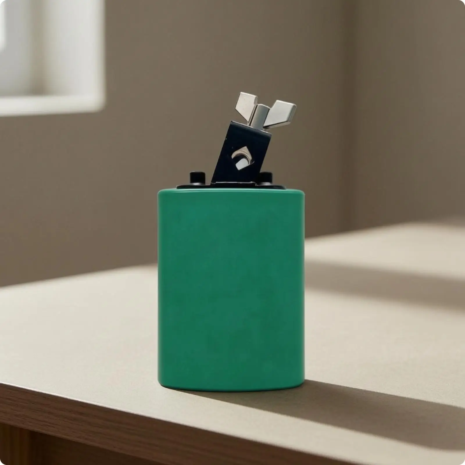 Portable Green Cowbell Musical Percussion with Sturdy Bracket for Band Practice and School Programs