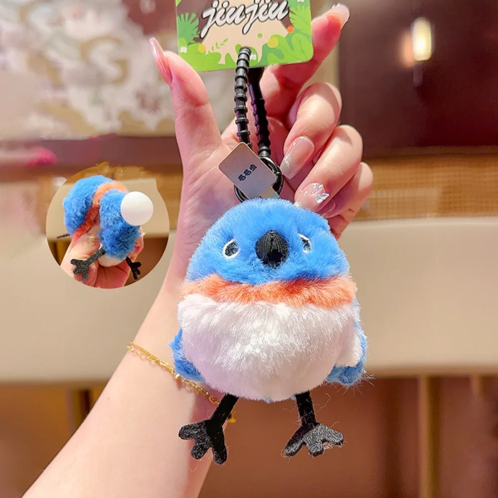 Creative Kawaii Egg Laying keychain Lifelike Spit Bubble Plush Bird Keyring Cartoon Animals Soft Backpack Pendant Birthday Gift