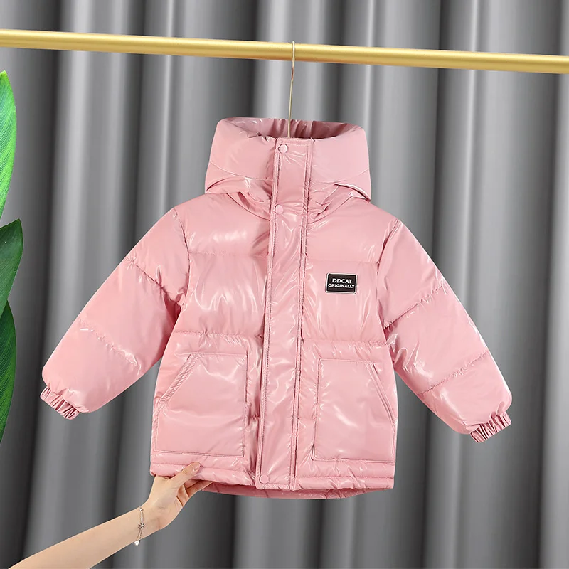 

Girls Down Cotton Jacket Outwear 2023 Popular Warm Thicken Velvet Winter Windbreaker Children's Clothing