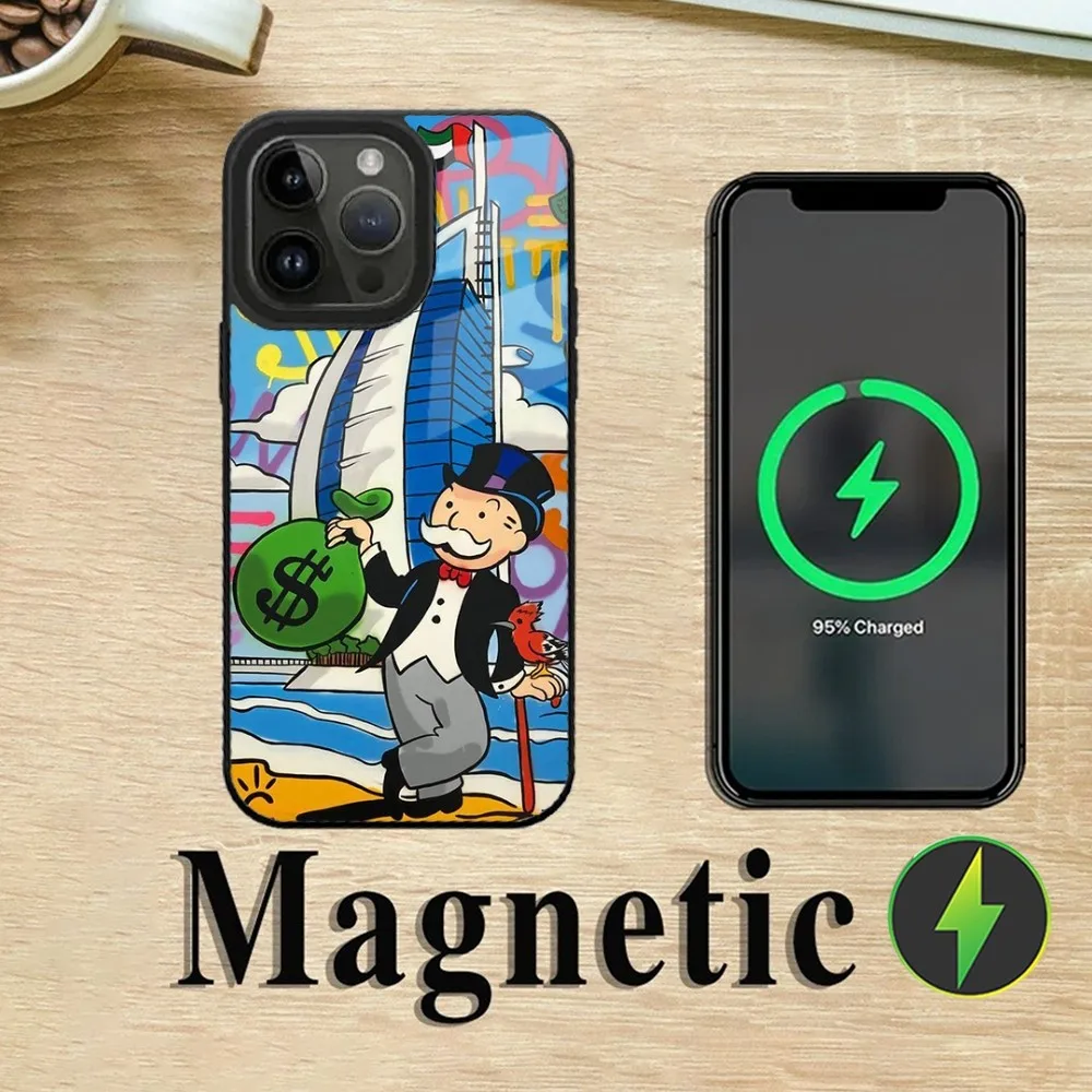 Cartoon D-Dollar M-Monopolys Phone Case For iPhone 16,15,14,13,12,11,Plus,Pro,Max Mini Magsafe Magnetic Wireless Charging