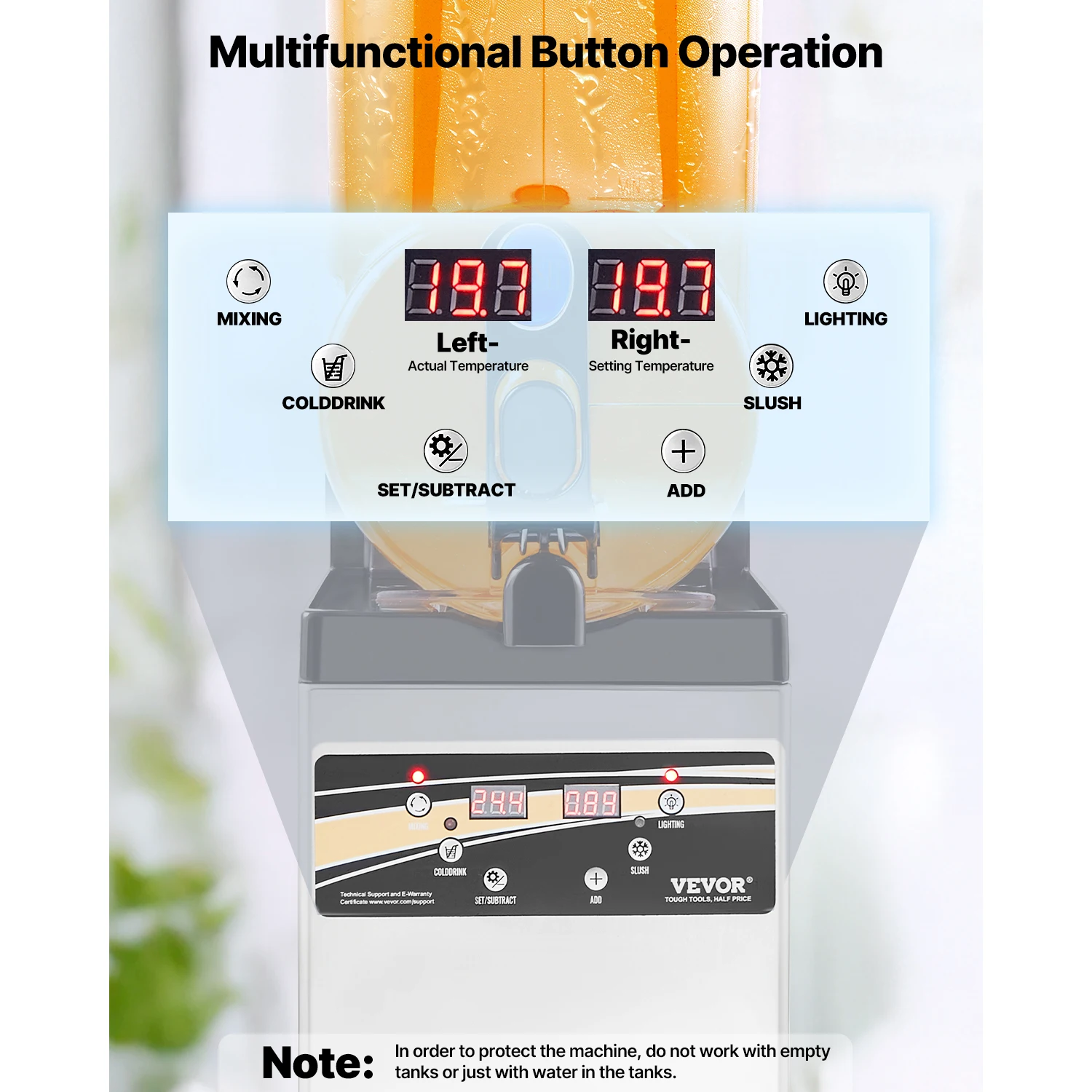 ماكينة صنع المشروبات المجمدة التجارية سعة 15 لتر من Succebuy، ماكينة سلوشي ذات خزان واحد، صانع سلوشي للمنزل والحفلات والمطاعم والمقهى