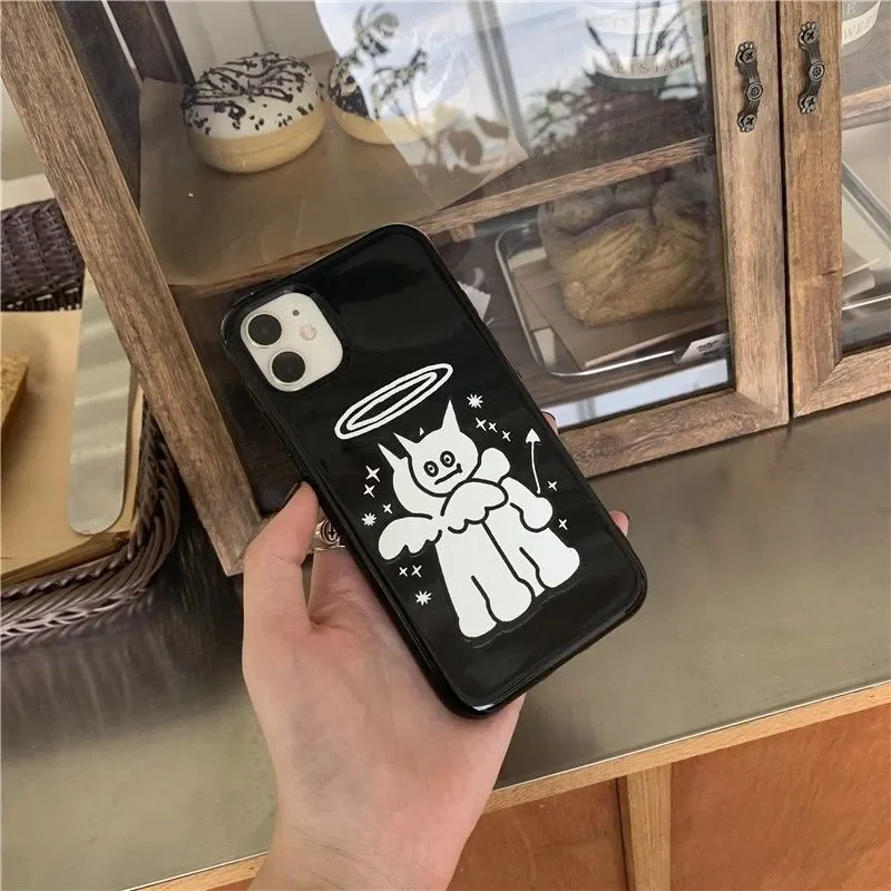 Korean Instagram Angel Little Devil Phone Case For iPhone 17 AIR 16 Pro Max 15 14 13 12 11 Pro Xr Xs max Mini 7 8 Plus Y2K Phone