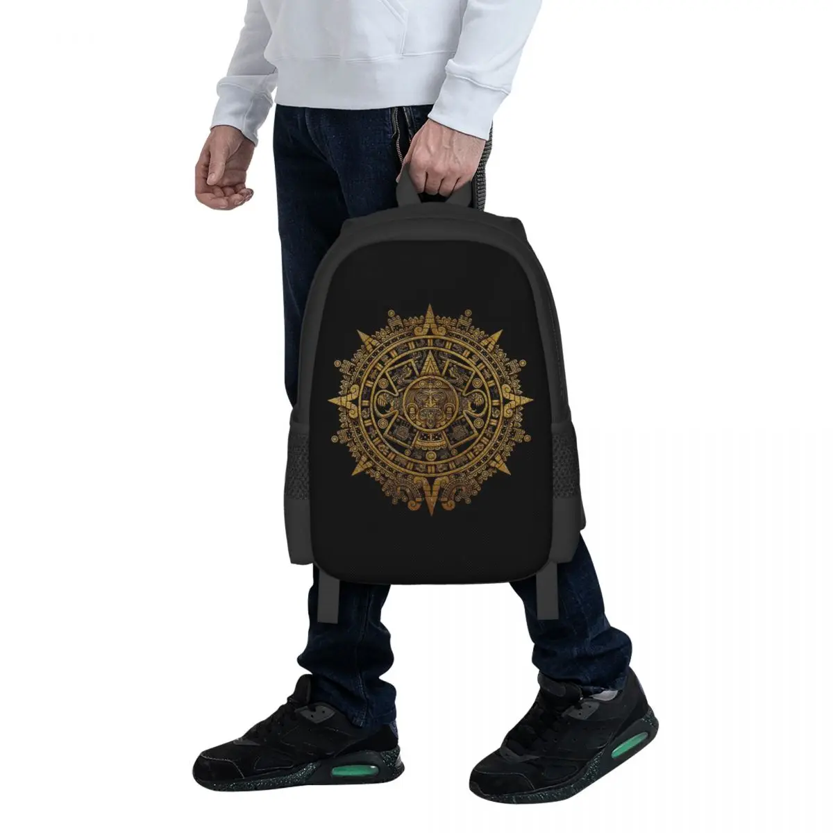 Aztec Calendar Student Backpack School Bag Hiking Travel Daypack for Boys Girls Fashion Bookbag Shoulder Bags