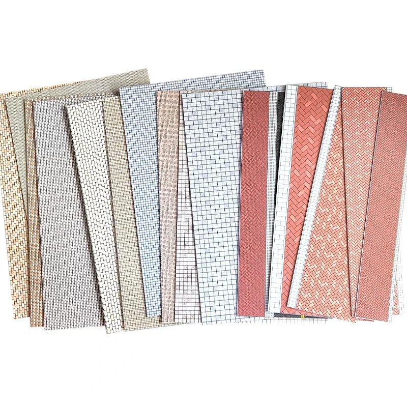 

1pc Model Sidewalk Brick Model Plates ABS Square Staggered Brick Wall floor tile plastic board model Architectural DIY material