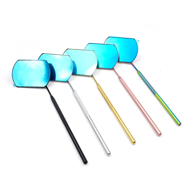 Multifunction Checking Eyelash Extension Mirror Portable Stainless Steel Grafting Eyelashes Beauty Makeup Tools